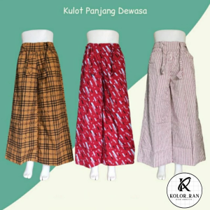 PAKET HEMAT 3PCS CELANA KULOT WANITA DEWASA MOTIF RANDOM