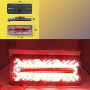 Lampu Belakang Modify 24V LED Light Universal Tail Lamp Besi Flowing Signal Reverse Brake Lori Treler Trak 1 SET