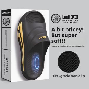 Warrior Slippers Mens Summer Indoor Home Bathing Thick Bottom Silent Slippers Casual Sports Sandals Breathable EVA Footwear