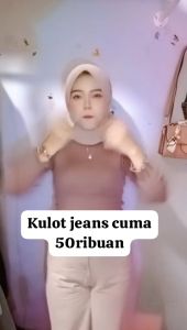 Celana Wanita Kulot Jeans Jumbo