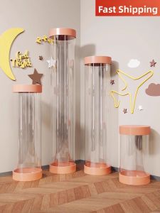 evesigar | Storage Display Shelf Transparent Cylindrical