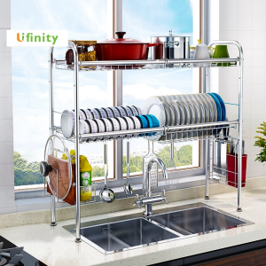 Lifinity Over-Sink Stainless Steel Dish Rack Organizer and Kitchen Dish Drainer