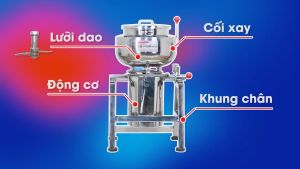 Máy xay thịt làm giò chả làm ruốc xay chả cá xay cua NEWSUN 15kg/mẻ -Hàng Chính Hãng-  Qùa Tặng Phụ Kiện