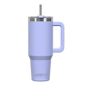 แก้วน้ำ WATERSY ขนาด 20/30/40 ออนซ์ พร้อมหูจับและหลอดดูด แก้วเก็บความร้อนสแตนเลสความจุขนาดใหญ่ แก้วสุญญากาศสำหรับรถยนต์และการเดินทาง
