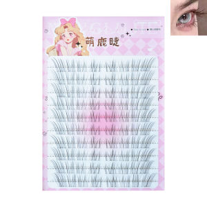 C Curl 8-12mm Eyelash Clusters Natural Wispy Soft Transparent Stem Fairy Comic Fake Eyelashes Segmented Lash Extension