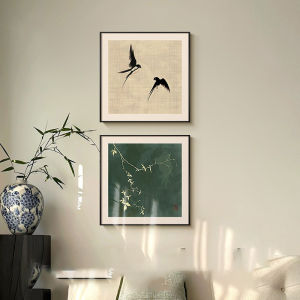 New Chinese Style Sofa Background Wall Decorative Painting Bedroom Headboard Hanging Artwork Traditional Retro Feel Living Room