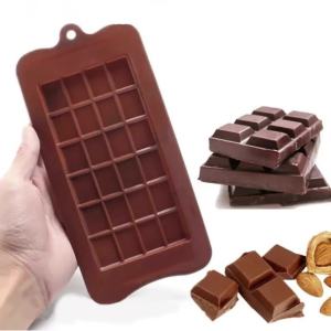 OUHOE | 1PC Thực Phẩm Silicon Cao Cấp Khuôn Làm DIY Sô Cô La Kẹo Thân Thiện Với Môi Trường Không Dính 24 Khoang Vuông Máy Nướng Chất Lượng Cao