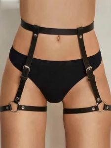 Stylish Leather Garter Belt for Women Adjustable Thigh Garters Gothic Punk Fashion Accessory Ideal for Rave Parties