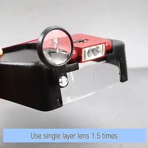 READY STOCK Hands Free LED Light Magnifying Glass Loupe Headband Magnifier for Reading Aid Watch Repair Sewing