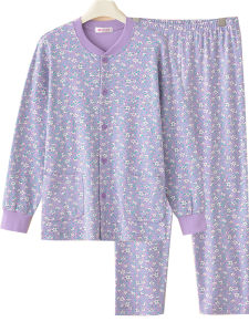 Pure Cotton Autumn Winter Warm Underwear Set for Elderly Women Long Sleeve Long Pants Thermal Clothes Mom Cotton Sweater