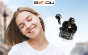 GIMIOU TWS Bluetooth Earphones Wireless Bass Earbuds Original High Quality Stereo In-ear Headset Noise Cancelling Headphones with Mic for iPhone 15 Xiaomi Samsung Android Cellphones