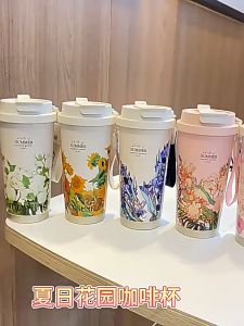 Heat preservation and cold preservation coffee cup 316 stainless steel 500ml light luxury double drink cup