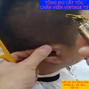 Tông Đơ Cắt Tóc Chấn Viền VINTAGE-T9 Nhỏ Gọn Sạc Điện Pin Cực Bền.
