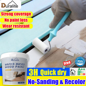 Duralite Wood paint odorless waterproof 1000g+Brush For wooden door and furniture renovation