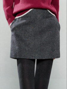 Toyouth | Chân Váy Ngắn Pha Len Vintage Dots