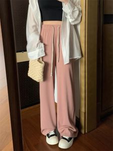 women’s ice silk square pants /summer plain color hight waist pants (S-XL)