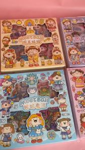 CHUBBY GIRL MEETBALL STICKER SET ISI 100 PCS By Clover Lynn Store Stiker Book Album Aeshetic Dekorasi Hiasan Buku Leptop
