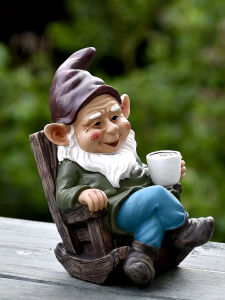 1PC Gnome Lùn Ghế Bập Bênh Nhựa Trang Trí Cho Sân Vườn Ngoài Trời Sân Giải Trí Trà Thời Gian Tượng Trang Trí