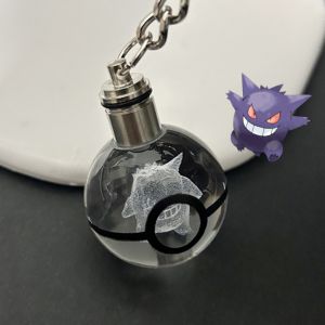 Takara Tomy | Pokemon Crystal Ball 3D Pikachu Mewtwo Mew Gengar keychain Pokeball Crystal Pokemon Glass Ball Figure Birthday Gift