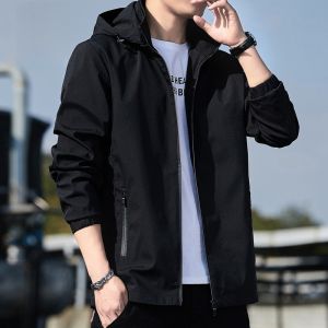 ROMON | Lormen Mens Fleece Lined Thickened Jacket Spring Autumn New Style Hooded Windproof Short Winter Coat Fashion Urban Youth Outerwear