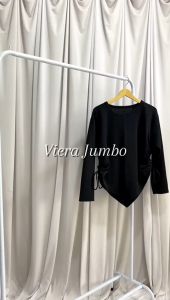 Vierra JUMBO / Atasan serut rib Knit Lengan panjang daily Blouse / Valen top Jumbo xL / Mayva