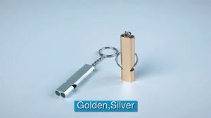 High Frequency Double Tube Whistle 120db Aluminum Alloy Emergency Survival Whistle for Camping