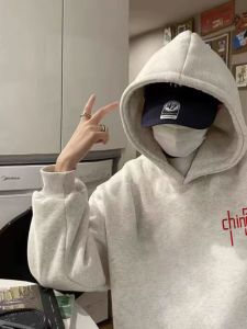 Cleanfit Hooded Sweatshirt Mens Thickened Fleece Autumn Winter High Sensation Couples Fashionable Top Youth Casual Loose Fit