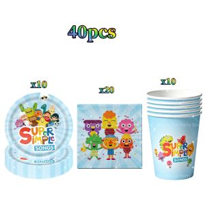 Kayou | Super Simple Song Birthday Party Decorations Tableware Tablecloth Paper Plate Cup Napkin Backdrop Game Party Favors Supplies