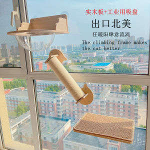 Window Cat Hammock Cat Nest Sucker Hanging Bed Solid Wood Cat Climbing Frame Wall-Mounted Punch-Free Hanging Sun-Drying Handy Gadget