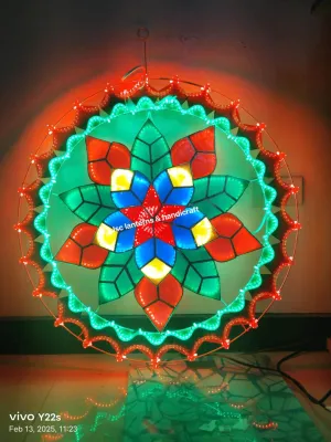 25 inches Combi Parol Starlight Capiz Christmas Lantern with Ring LED Lighting & Décor Outdoor Lighting