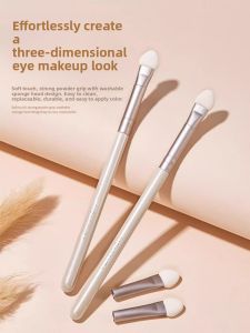 MONLEYTA | Small Size Eye Shadow Sponge Brush 2 Pieces Eye Makeup Blending Detail Brush With Replacement Pack Manliata Cosmetic Brush