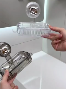 🔥 Household Bathroom Suction Cup Soap Box Wall Mounted Soap Storage Box Shelf