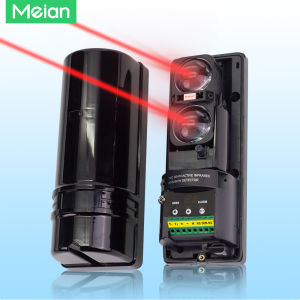 Meian Dual-beam Infrared Sensor 100M Wired Barrier Detector Infrared Beam Detector 8 Frequency Conversion Digital Display