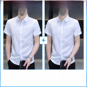 ROMON | Áo sơ mi nam Lormen Ice Silk tay ngắn mùa hè mỏng chuyên nghiệp thường ngày không cần ủi áo sơ mi công sở dài tay thời trang mùa hè