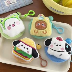 ใหม่สร้างสรรค์ตุ๊กตาตุ๊กตาน่ารักกระเป๋าใส่เหรียญมัลติฟังก์ชั่นหูฟังกระเป๋าเก็บลิปสติกพวงกุญแจ