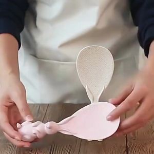 Muỗng múc cơm chống dính hình chú thỏ SOTY Chất liệu lúa mì thiên nhiên Nhựa thực phẩm PP An toàn