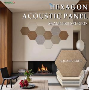 แผ่นฉนวนกันเสียงแผงอะคูสติกแบบมีกาวในตัวแผงป้องกันเสียงทรงหกเหลี่ยมป้องกันเสียงแผ่นผนังโฟม (30X26ซม. ติดตั้งง่าย) หนา9มม