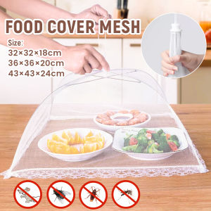 Vacaka 1pc White Mesh Food Cover Anti-Fly Vegetable Cover Foldable Mesh Screen