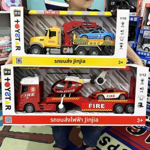รถบรรทุกพื้นไฟไหม้ขนาดใหญ่ รถบรรทุกแบบแบน รถกู้ภัย รถสัตว์น้ำสำหรับเด็ก รถกู้ภัย รุ่นสำหรับเล่นในบ้าน ของเล่นอิเล็กทรอนิกส์สำหรับเด็ก