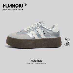 HuanQiu | Giày Đào Tạo Đế Dày Màu Bạc Phong Cách Thời Trang Mùa Thu