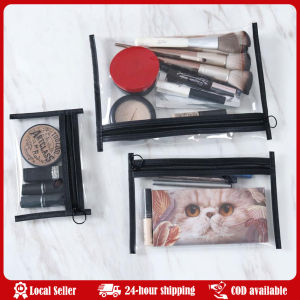 Black Transparent Durable Travel Cosmetic Organizers Water-Resistant Toiletry Pouch Set Girls Lightweight Storage Bags Black Transparent Travel Cosmetic Bags Travel Ins Toiletries Waterproof Wind Girly Storage Makeup Bag Accessories