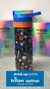 MY Style TM 1164 Mist Spray & Spout Drink TRITAN Bottle 750ml for Boys - Botol Minum Sedotan dan Spray Anak Laki-laki