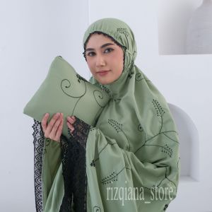 RIZQIANA STORE - Mukena Dewasa Katun Bordir Mewah Elmira Free Tas