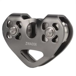 Aluminum Pulley Zipline Swivel Pulley Rock Climbing Aluminum with Tandem Speed Double Trolley for Mountaineering Swivel Pulley