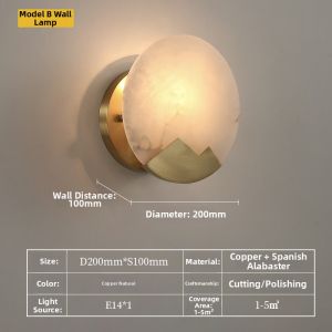 WOGU | New Chinese Style Bronze Wall Light With Natural Marble