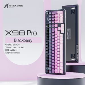 Attack Shark X98 Pro Mechanical Keyboard  3-Mode Wireless (BT/2.4G)  Gasket Mount Hot-Swap RGB & TFT Screen | 4000mAh 80% Layout