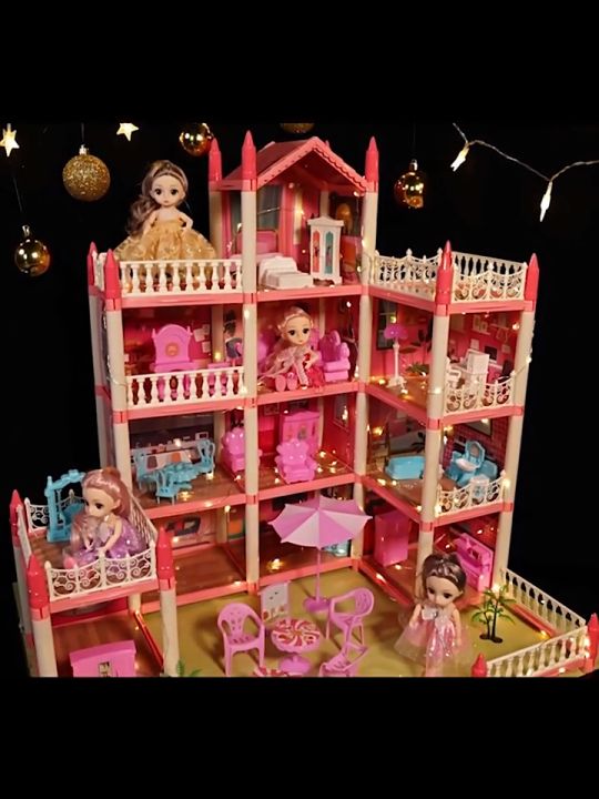 DIY Doll House Princess Castle Villa Dream Princess DollHouse Pretend Play Set 11 Rooms Girl Accessories toys for girls