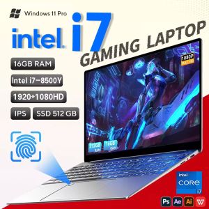 15.6" Laptop Computer Windows 11 Fingerprint Unlock Notebook Intel i7-8500Y 16GB 1TB Office Study Gaming Notebook PC Computer