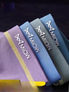 miiow | Mens Cotton Underwear Breathable Antibacterial Thin Boxer Shorts Pure Color Flat Angle Briefs Comfortable Large Size Shorts