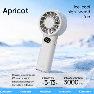 KINSCOTER New Portable Cooling Handheld Fan 3000mAh Mini Rechargeable Fan 100 Wind Speed Adjustable for Home Office Outdoor